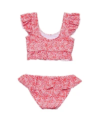 Snapper Rock Little Girls Ditsy Bloom Frilled Crop Bikini