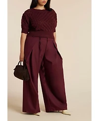 Eloquii Women's Bubble Stitch Sweater