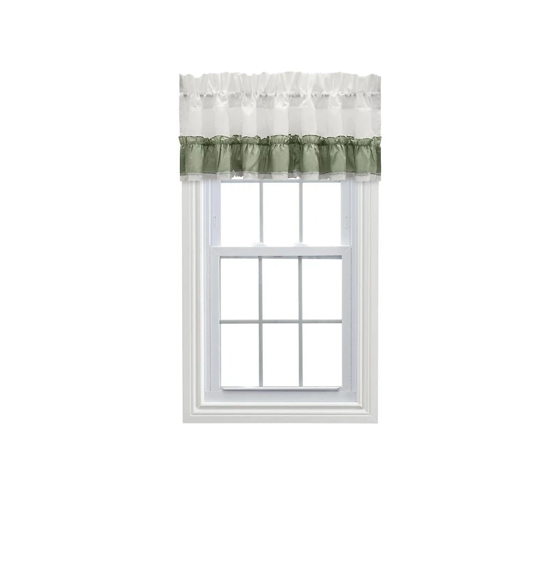 Ellis Curtain Madelyn Ruffled Victorian 1.5" Rod Pocket Valances for Windows 60" x 16