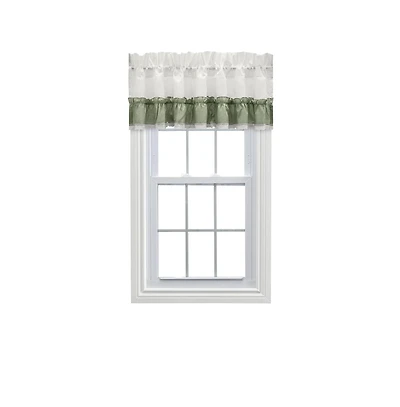 Ellis Curtain Madelyn Ruffled Victorian 1.5" Rod Pocket Valances for Windows 60" x 16