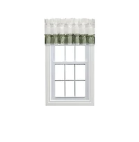 Ellis Curtain Madelyn Ruffled Victorian 1.5" Rod Pocket Valances for Windows 60" x 16