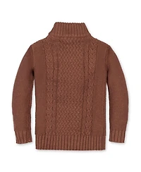 Hope & Henry Boys Organic Mock Neck Cable Sweater