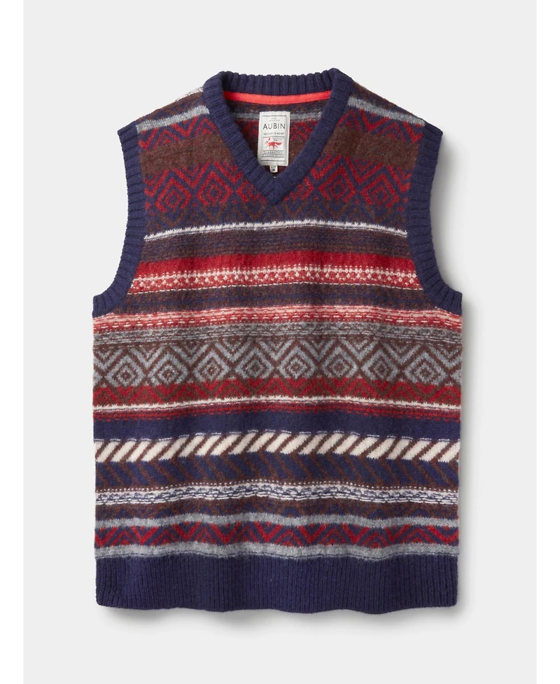 Aubin Fair Isle Slipover Wool Vest