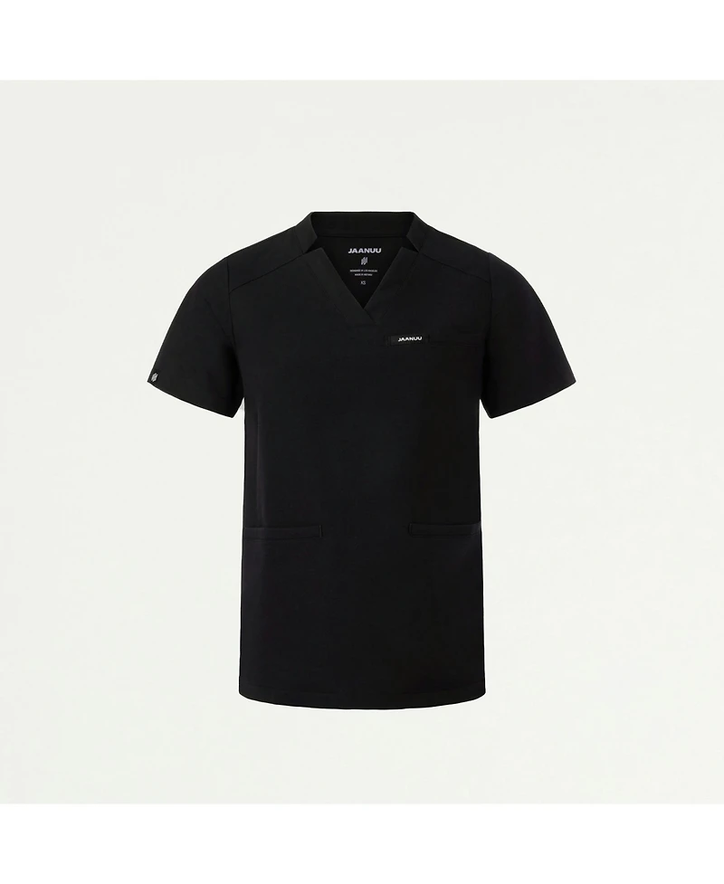 Jaanuu Women's Helia 3-Pocket Classic Notched V-Neck Scrub Top