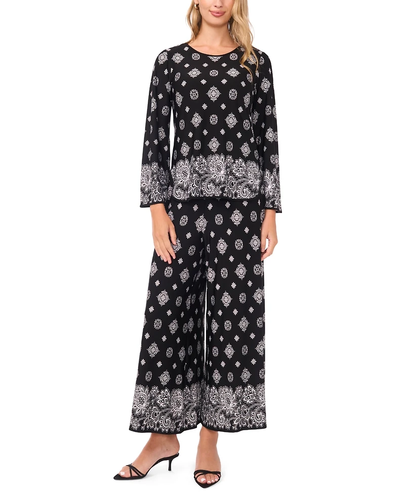 Sam & Jess Petite Bell Sleeve Crewneck Top