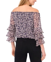Sam & Jess Petite Off-The-Shoulder Ruffle Top