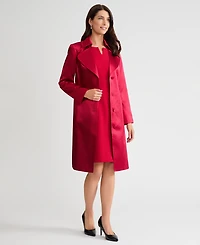 Kasper Petite Long Button Front Trench Coat
