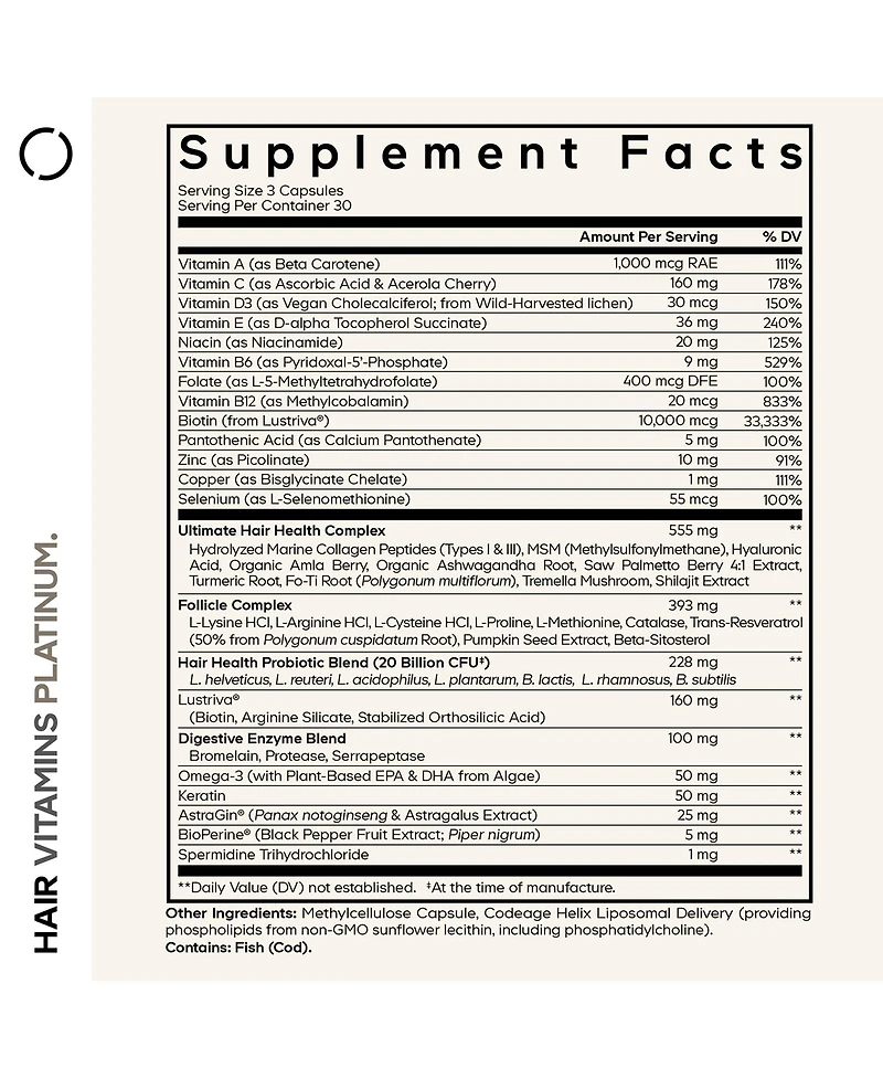Codeage Hair Vitamins Platinum