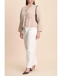 Eloquii Women's Wide Sleeve Cardigan With Pockets