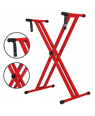 5 Core Keyboard Stand Dual X Shape Adjustable Foldable Portable Key Board Dj Controller Stands