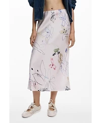 Desigual Women's Long skirt with strokes