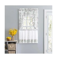 Ellis Country Floral Small Scale 1.5" Rod Pocket Floral Pattern with Ruffle Lace Edge Tier