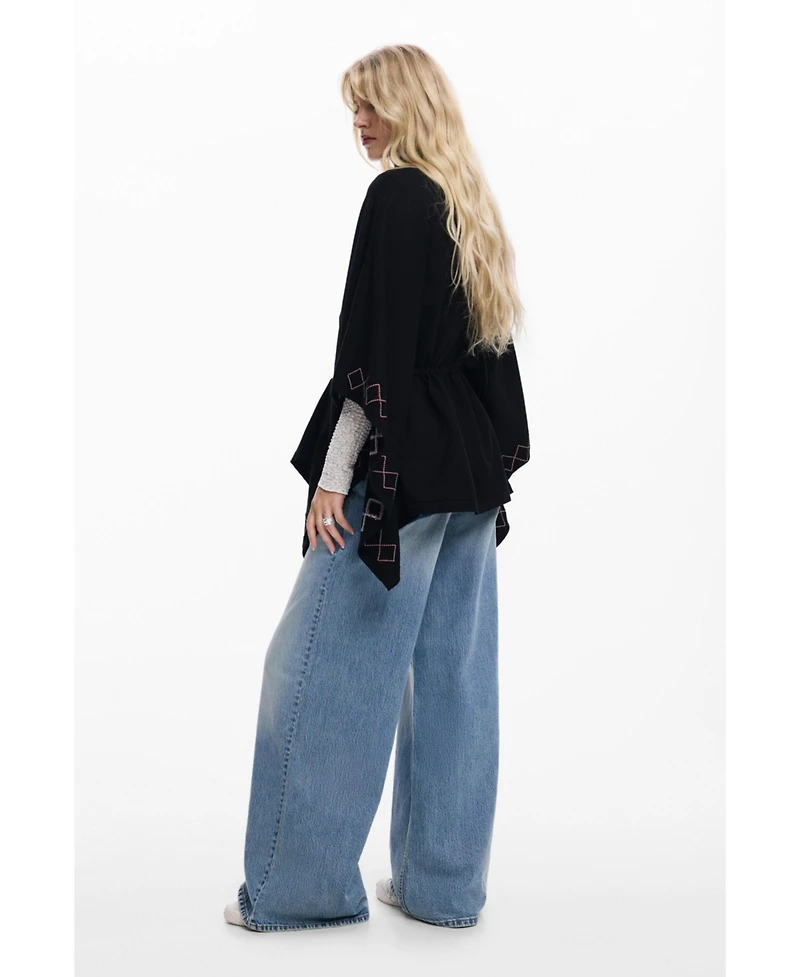 Desigual Women's Zig-zag poncho