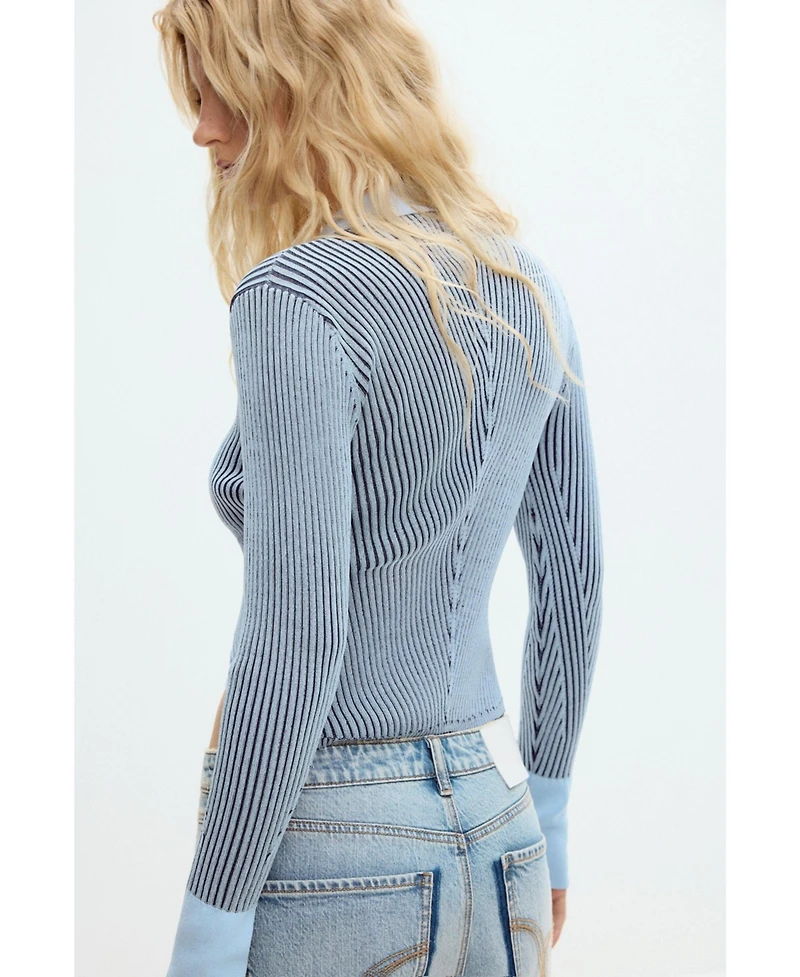 Desigual Women's Striped button sweater