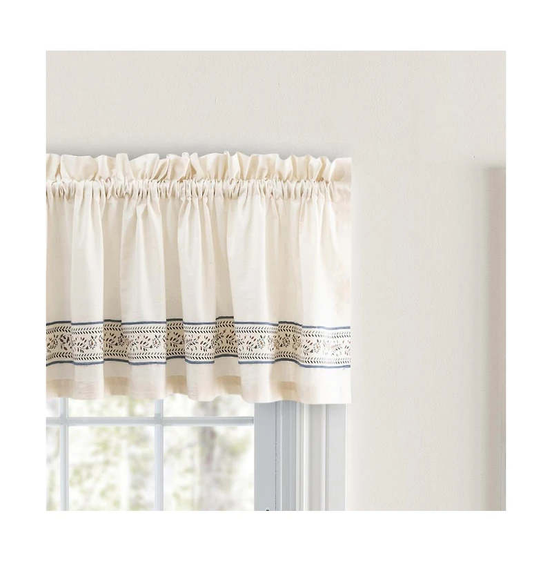 Ellis Curtain Richmark 1.5" Rod Pocket Tailored Valance for Windows 70" x 15" Natural