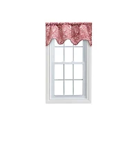 Ellis Segovia Printed Paisley Pattern on Ground 3" Rod Pocket High Quality Scallop Valance Lined 50"x16" Red