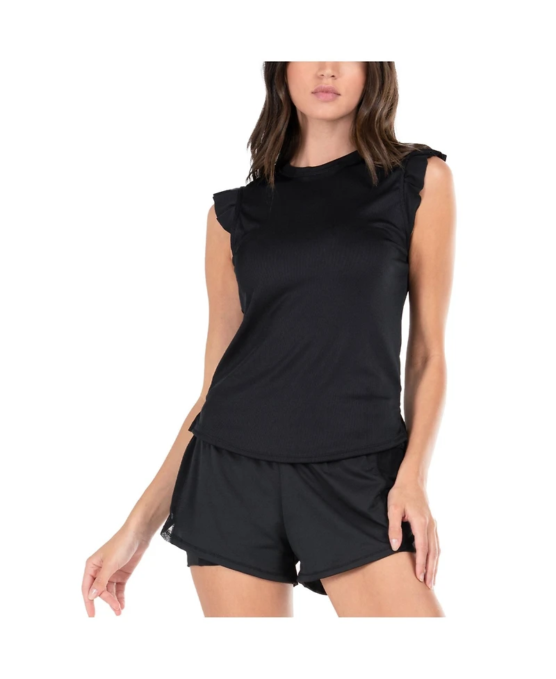 Lucky Love Women's Bring It On Ribbed Tennis Tank