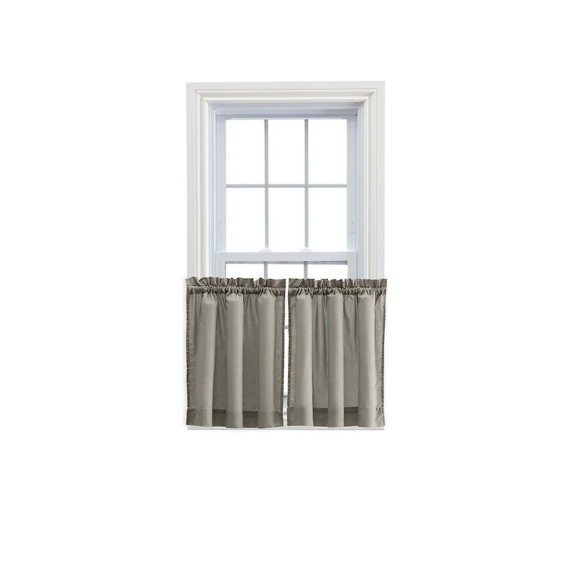 Ellis Stacey 1.5" Rod Pocket High Quality Fabric Solid Color Window Tailored Tier Pair 56"x45