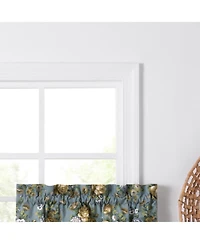 Ellis Bella Rose Stylish Medium Scale Printed Floral Pattern 1.5" Rod Pocket Tier 56"x24" Wedge