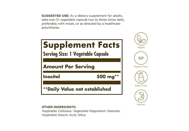 Solgar Inositol ,500 mg ,100 Veg Caps