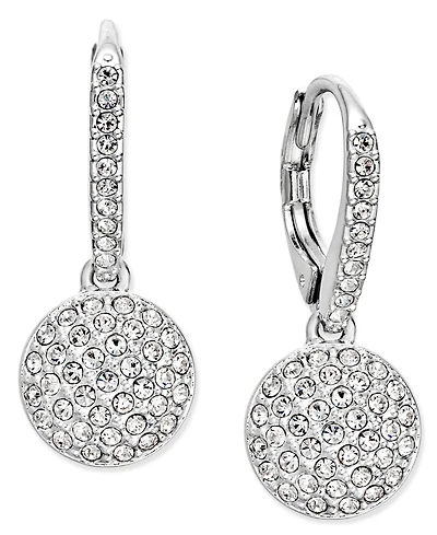 Eliot Danori Rose Gold-Tone Pave Disc Drop Earrings, Created for Macy's
