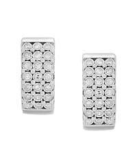 Macy's Diamond Hoop Earrings (1/4 ct. t.w.) in Sterling Silver