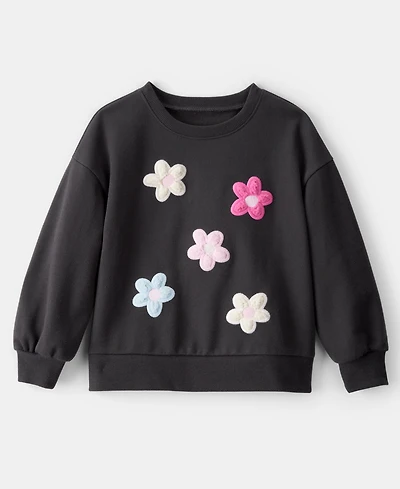 Carter's Girls Toddler 2T-5T Floral Long-Sleeve Pull-On Sweatshirt