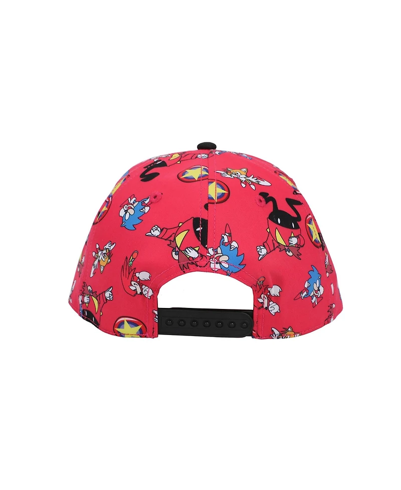 Sonic the Hedgehog Men's Sublimated Aop Poly B15 Snapback