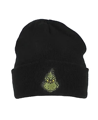 The Grinch Men's Embroidery Black Acrylic Yarn Standard Cuff Beanie