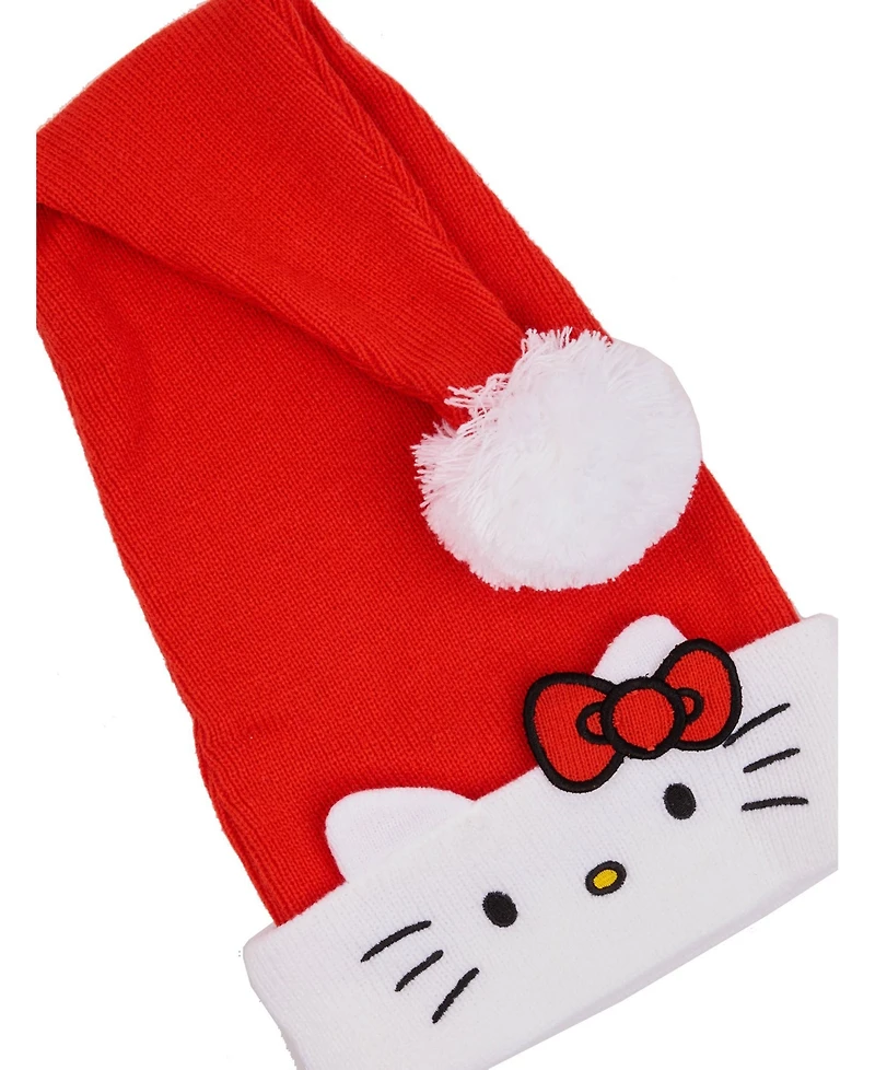 Hello Kitty Men's Face Embroidery Cuff Acrylic Santa Hat