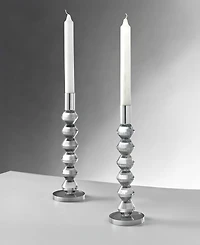 Philip Whitney Reed Clear Candlesticks, Set of 2