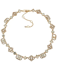 Karl Lagerfeld Paris Glass Stone Mosaic Logo Collar Necklace