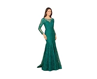 Lara Women's Mermaid, Long Sleeve Lace Gown