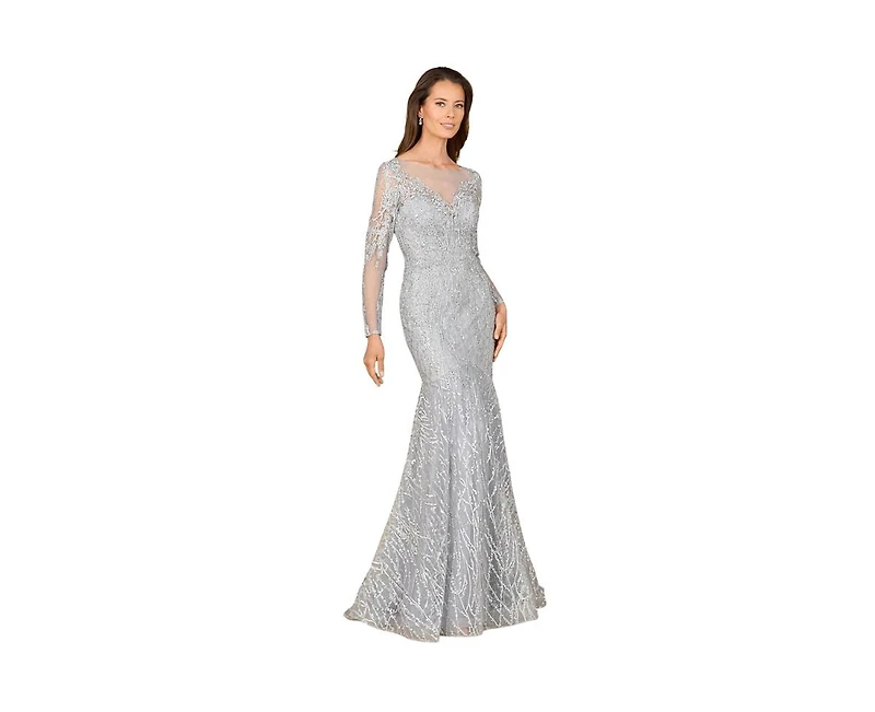 Lara Women's Mermaid, Long Sleeve Lace Gown
