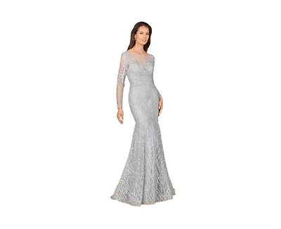 Lara Women's Mermaid, Long Sleeve Lace Gown