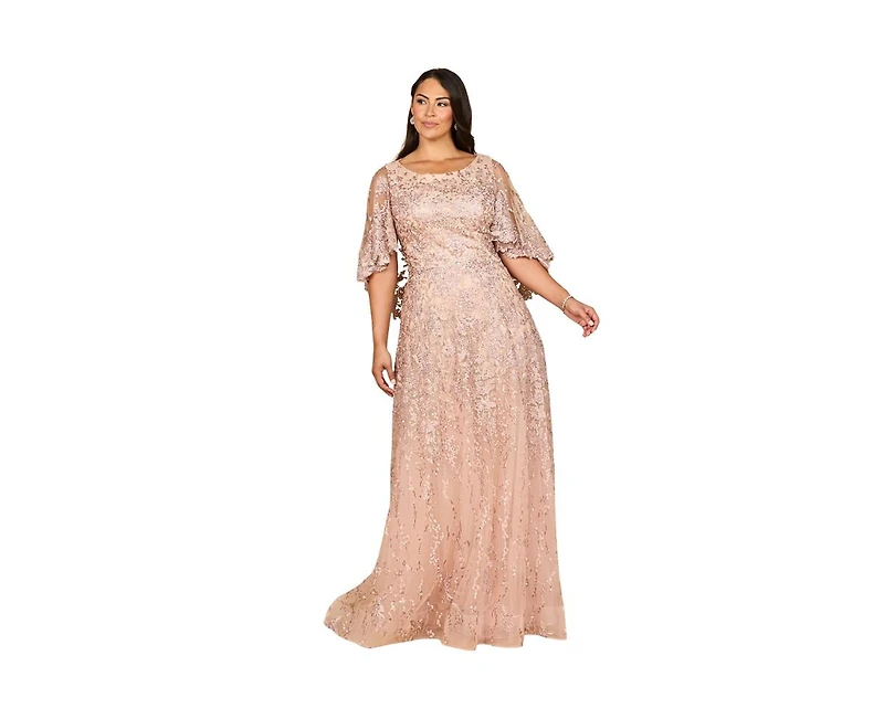 Lara Women's Cape Sleeve Mother's Gown