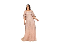 Lara Women's Cape Sleeve Mother's Gown