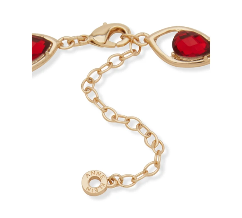 Anne Klein Gold-Tone Floral Stone Drama Necklace