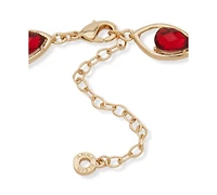 Anne Klein Gold-Tone Floral Stone Drama Necklace