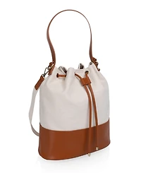 Picnic Time Sirolo Canvas and Leatherette 11.8" Bucket Tote Bag