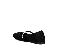 sassie pearl embellished ballerina flats