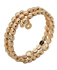 Anne Klein Gold-Tone Bezel Stone Crystal Star Coil Bracelet