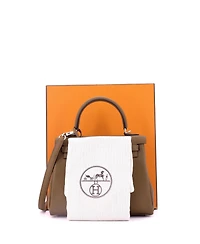 Pre-Owned Hermes Kelly 25 Handbag Verso Swift with Palladium Hardware