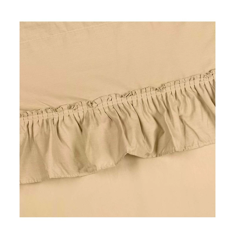 Ellis Stacey Solid Color Window 1.5" Rod Pocket High Quality Fabric Ruffled Filler Valance 54"x13" Almond