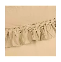 Ellis Stacey Solid Color Window 1.5" Rod Pocket High Quality Fabric Ruffled Filler Valance 54"x13" Almond