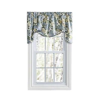 Ellis Hydrangea Classic Pattern Printed 3" Rod Pocket Window Tie Up Valance 60"x24" Blue