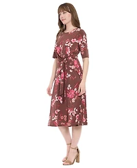 London Times Women's Keyhole Midi Dress