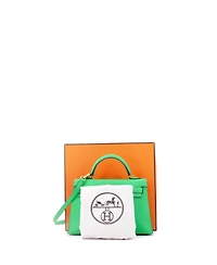 Pre-Owned Hermes Kelly 20 Handbag Green Chevre Mysore with Gold Hardware