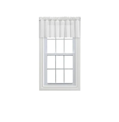Ellis Curtain Cotton Voile 1.5" Rod Pocket Tailored Valance for Windows 86" x 15" White