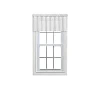 Ellis Curtain Cotton Voile 1.5" Rod Pocket Tailored Valance for Windows 86" x 15" White